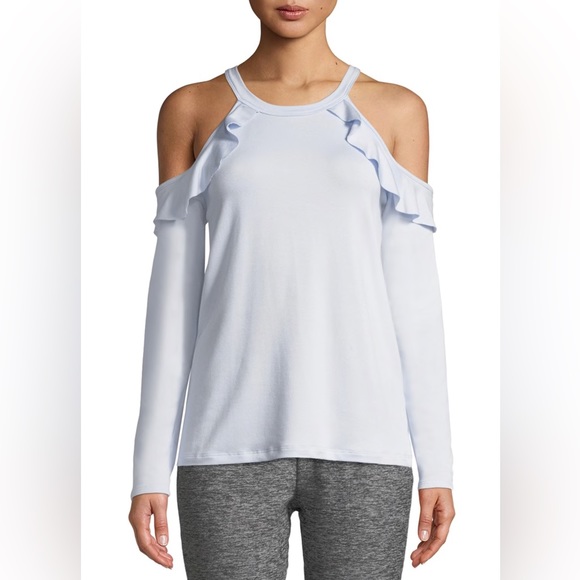 Worn Once Beyond Yoga Frill Seeker Cold-Shoulder Top - Picture 1 of 8